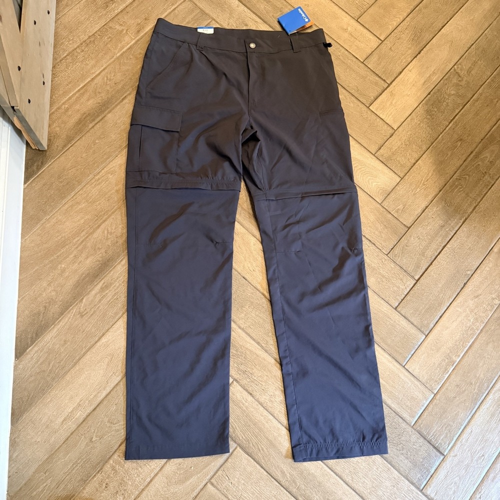 Columbia Omni-Shade Pants Mens 36x34 Gray Convertible Cargo Hiking UPF 50